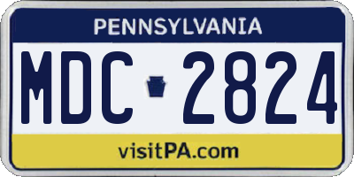 PA license plate MDC2824