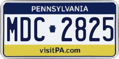 PA license plate MDC2825