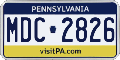 PA license plate MDC2826