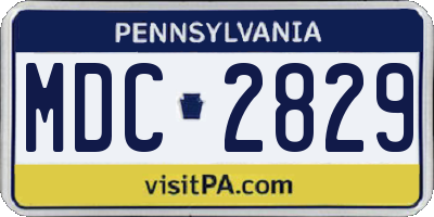 PA license plate MDC2829
