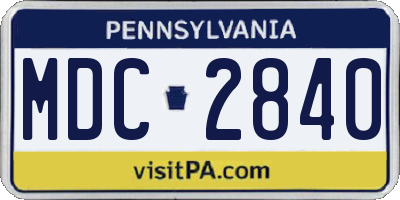 PA license plate MDC2840