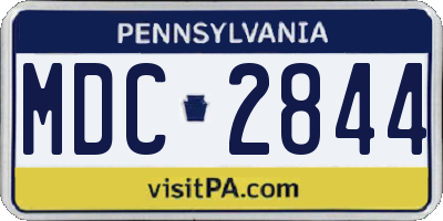 PA license plate MDC2844