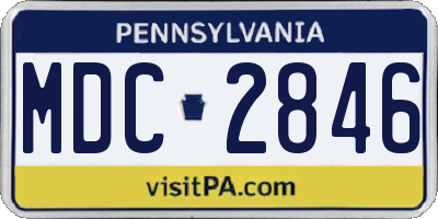 PA license plate MDC2846