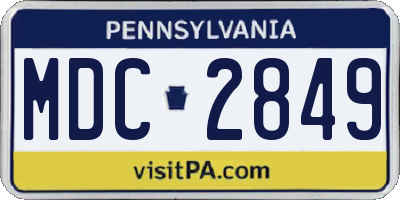 PA license plate MDC2849