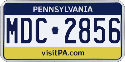 PA license plate MDC2856