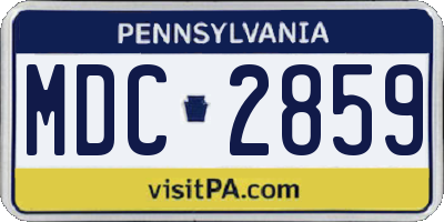 PA license plate MDC2859