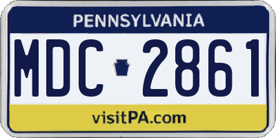 PA license plate MDC2861
