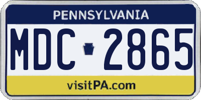 PA license plate MDC2865