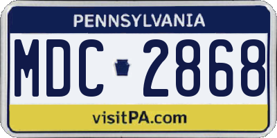 PA license plate MDC2868