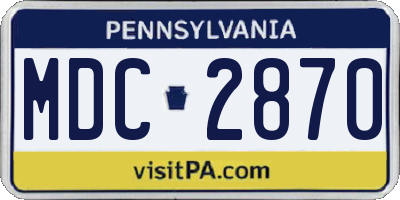 PA license plate MDC2870