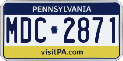 PA license plate MDC2871