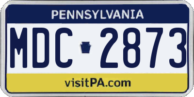 PA license plate MDC2873