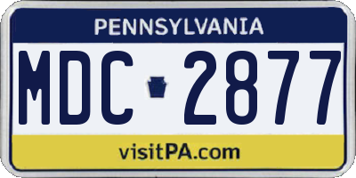 PA license plate MDC2877