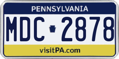 PA license plate MDC2878