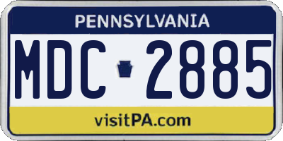 PA license plate MDC2885