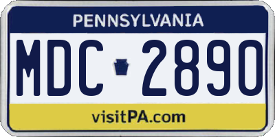 PA license plate MDC2890