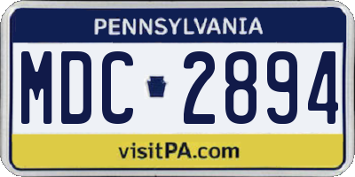PA license plate MDC2894