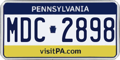 PA license plate MDC2898