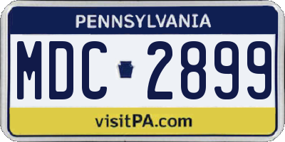 PA license plate MDC2899