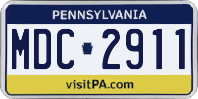 PA license plate MDC2911