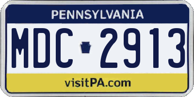 PA license plate MDC2913