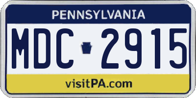 PA license plate MDC2915
