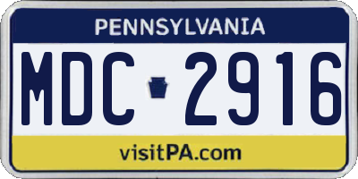 PA license plate MDC2916