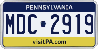 PA license plate MDC2919