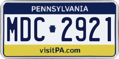 PA license plate MDC2921