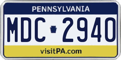 PA license plate MDC2940