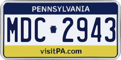 PA license plate MDC2943