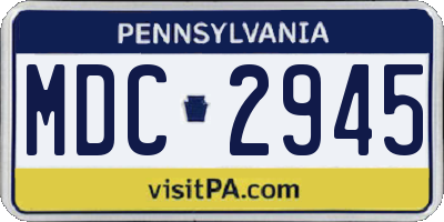 PA license plate MDC2945