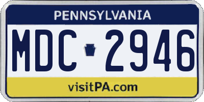PA license plate MDC2946