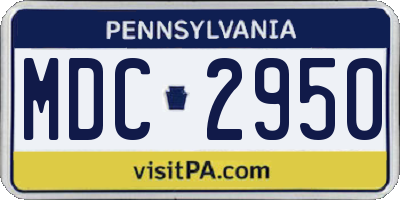 PA license plate MDC2950