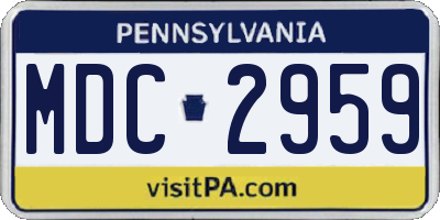PA license plate MDC2959