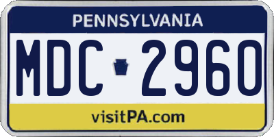 PA license plate MDC2960