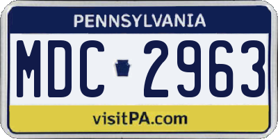 PA license plate MDC2963