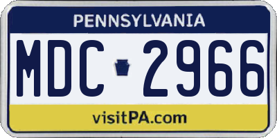 PA license plate MDC2966