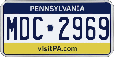 PA license plate MDC2969