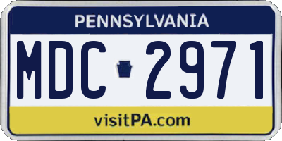 PA license plate MDC2971