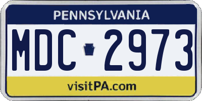PA license plate MDC2973
