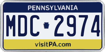 PA license plate MDC2974