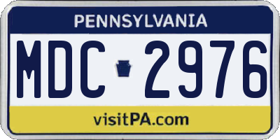PA license plate MDC2976