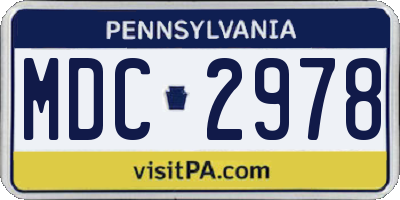 PA license plate MDC2978