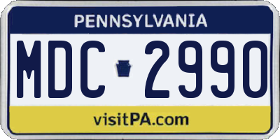 PA license plate MDC2990
