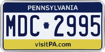 PA license plate MDC2995