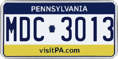 PA license plate MDC3013