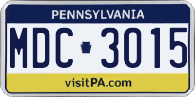 PA license plate MDC3015