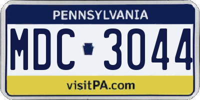 PA license plate MDC3044