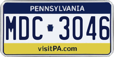 PA license plate MDC3046